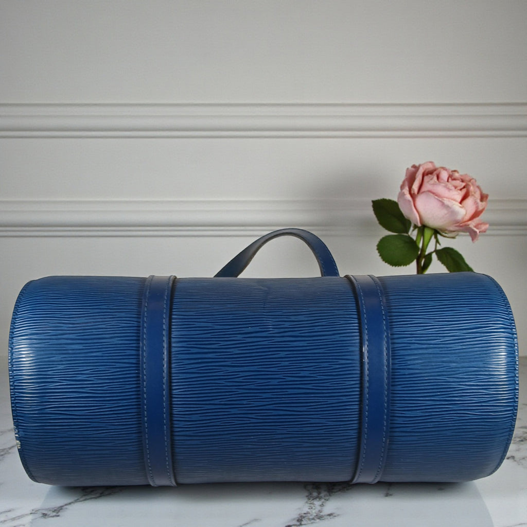 Louis Vuitton Soufflot Mother-&-Child Epi Leather Vintage Barrel Bag Toledo Blue