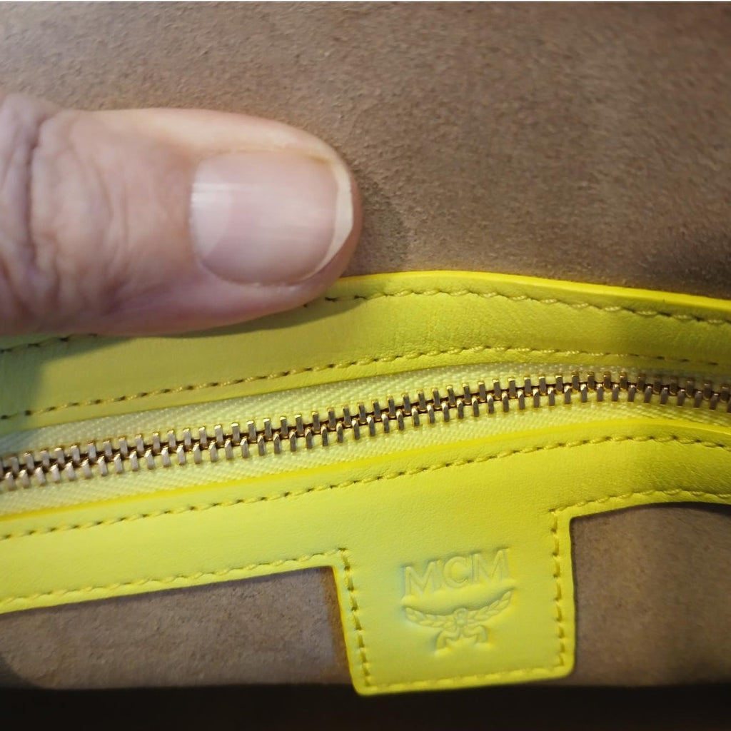 NWT - MCM Small Authentic Anna Leather Tote in Yellow