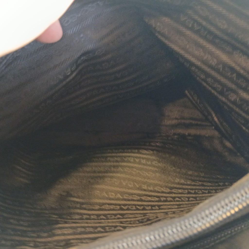Prada Nylon Tessuto Triangle Logo Tote Bag Black