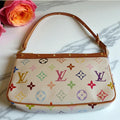 Authentic Louis Vuitton Multicolor Murakami Pochette Top Handle Bag