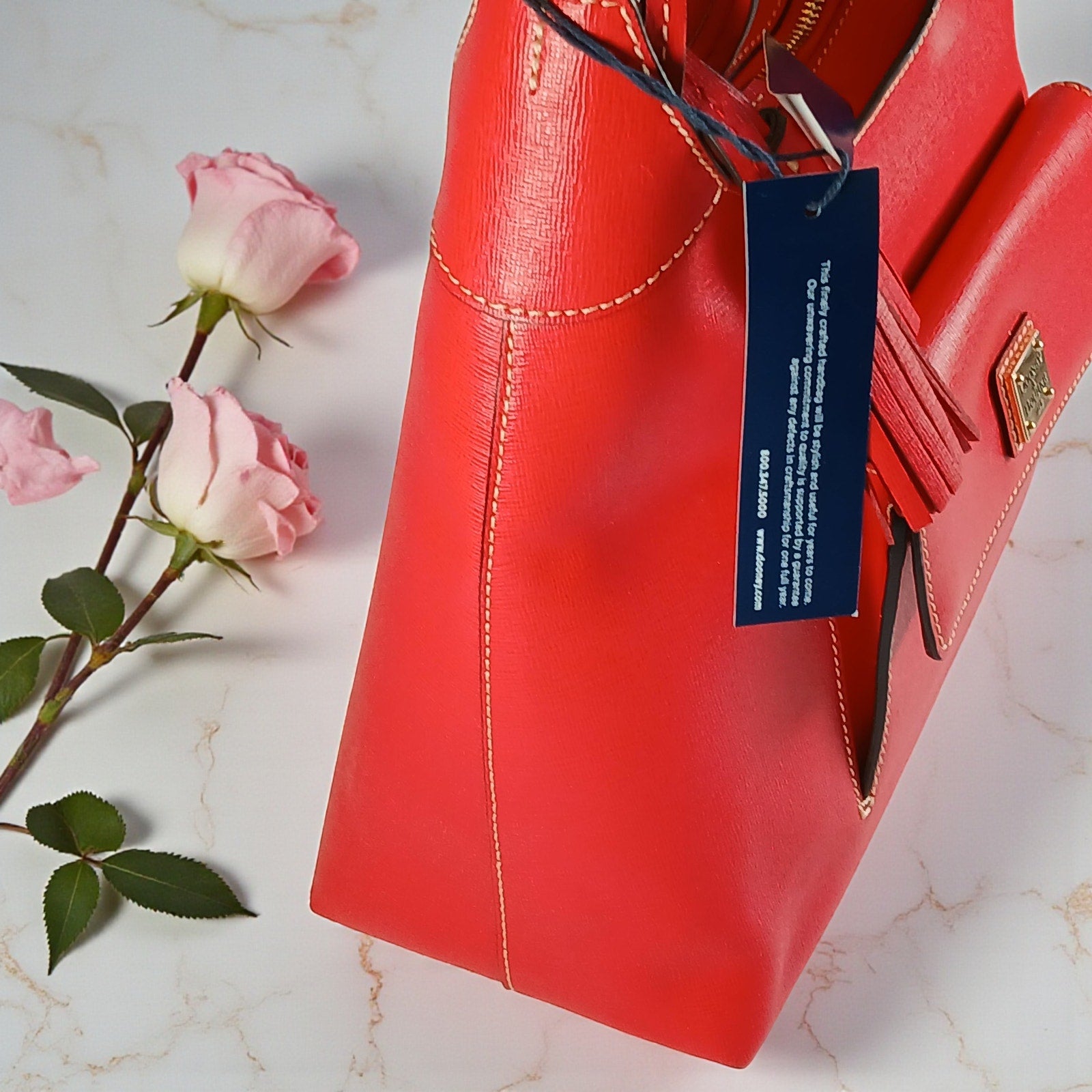 Dooney & Bourke Red Saffiano Leather Hobo Bag w/ Dust Bag NWT
