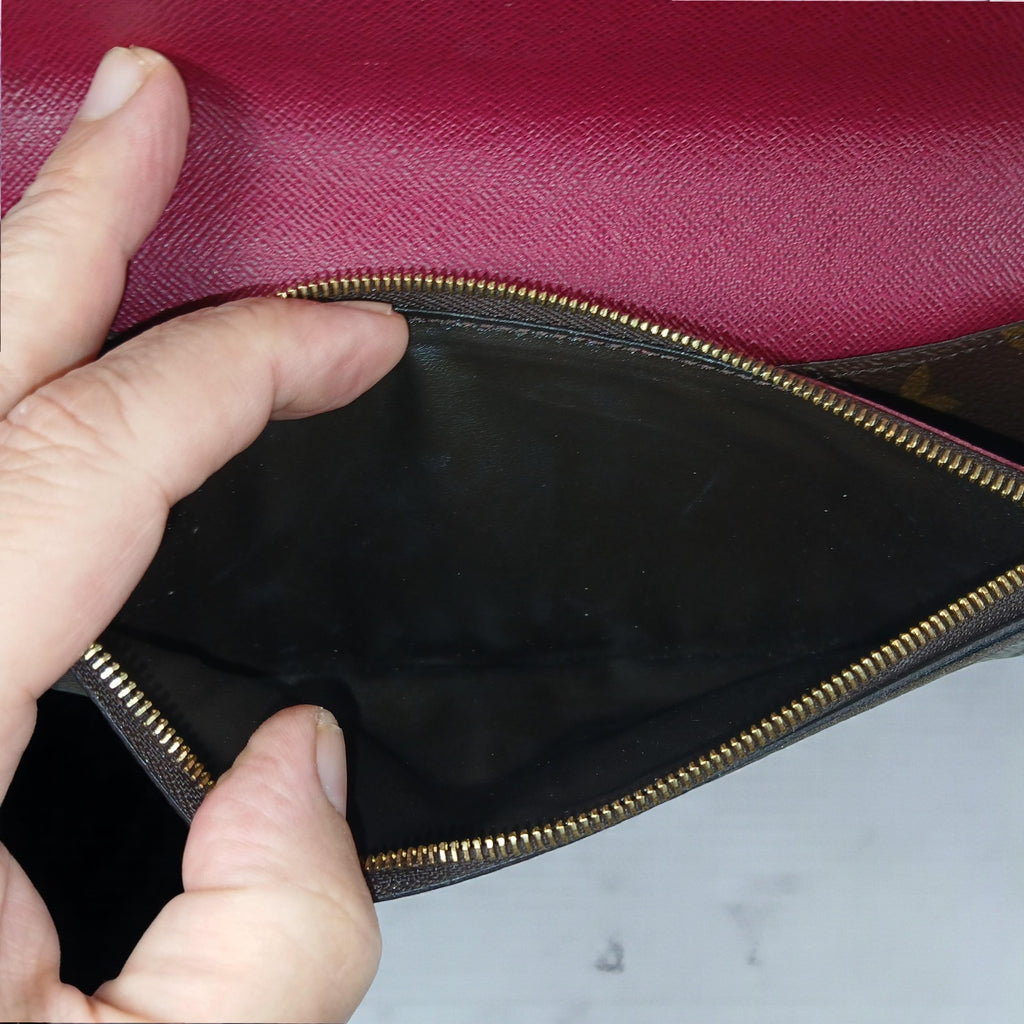 Louis Vuitton Emilie Monogram Canvas Fuchsia Leather Wallet