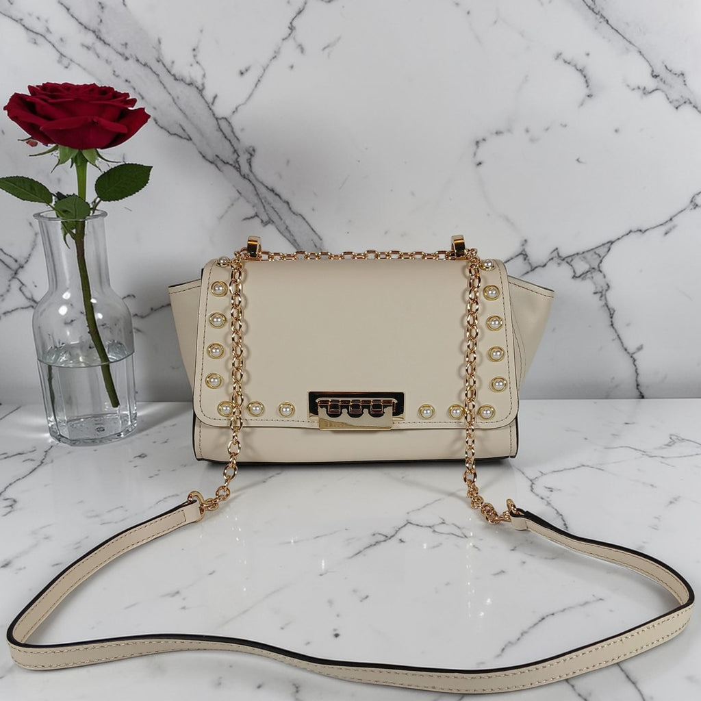 Zac Posen Bridette Belted Mini Crossbody Handbag in Dove NWT