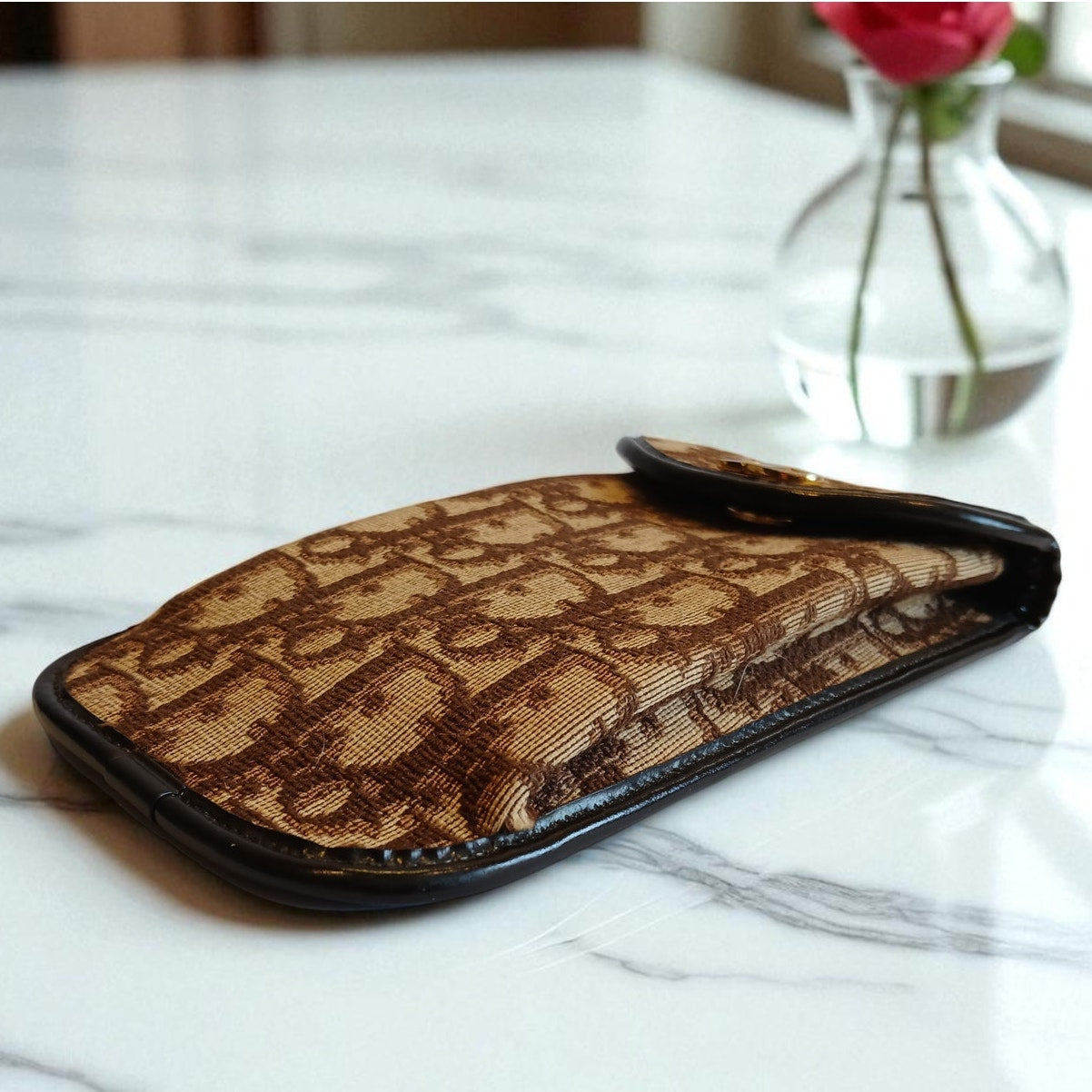 Christian Dior - Lady Dior Vintage Eyeglass Case in Brown & Tan