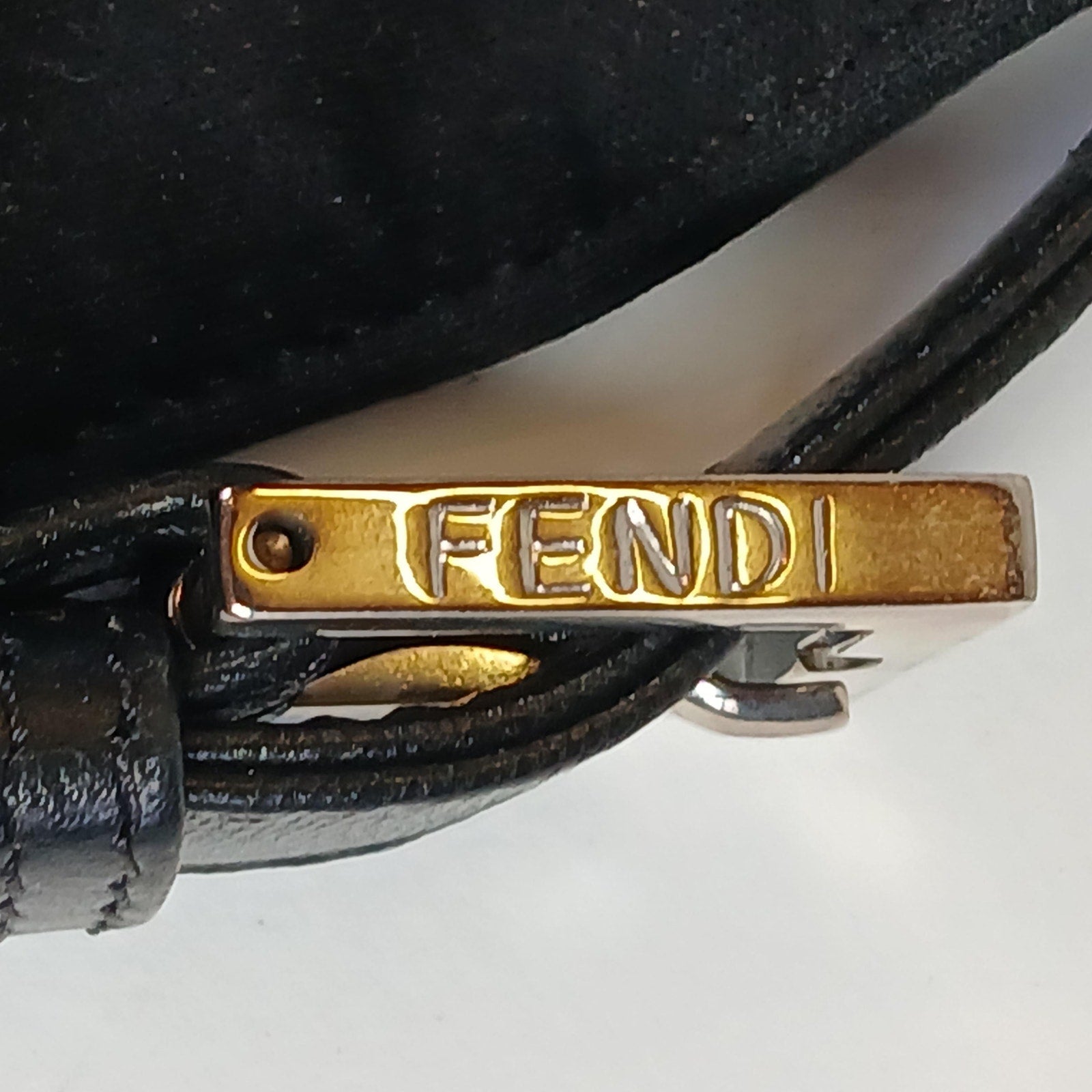 Fendi Mamma Black Neoprene Baguette Vintage Shoulder Bag