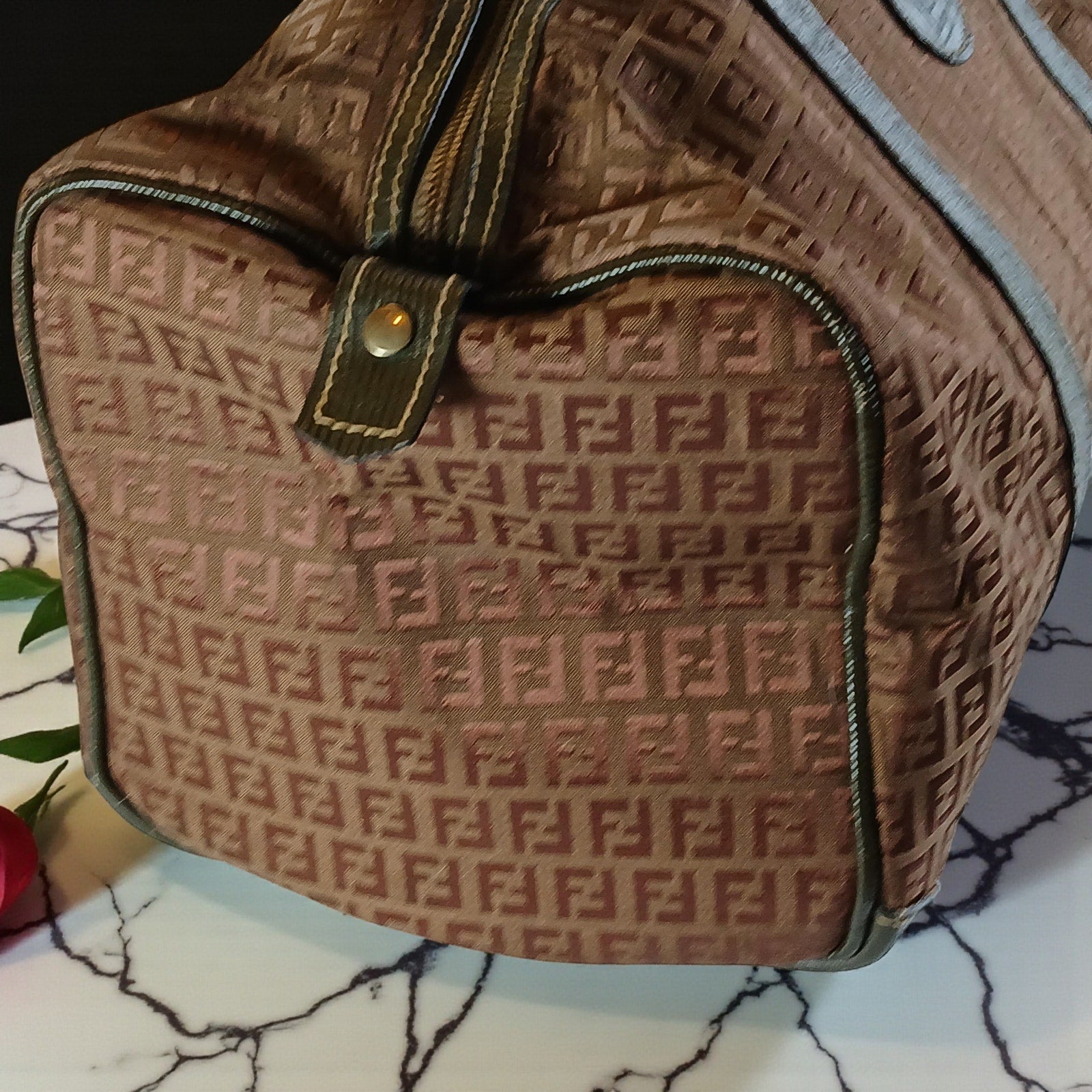 Fendi Vintage Zucca Boston Duffle Bag