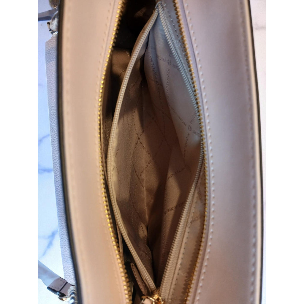 Michael Kors Jet Set Medium Leather Front Zip Chain Tote Powder Blush NWT