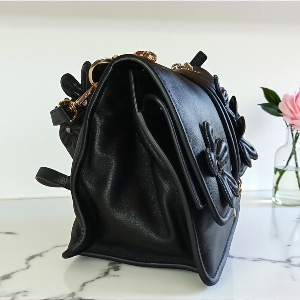 NWT MCM Limited Collection Medium Floral Appliqué Leather Shoulder/Crossbody Bag