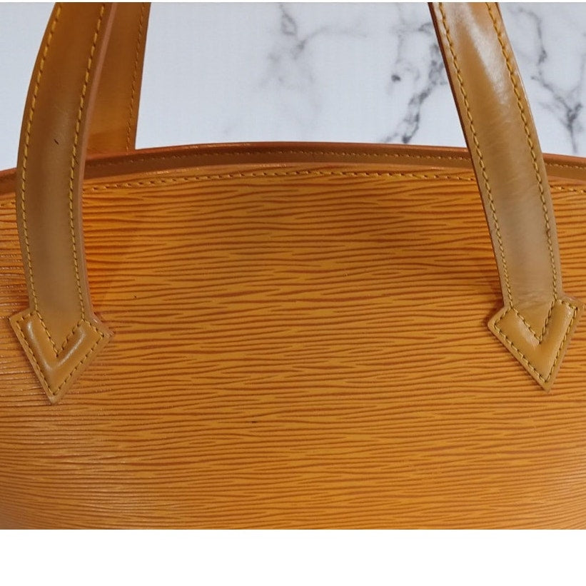 Louis Vuitton Epi Saint Jacques Handbag, Yellow with Dust Bag