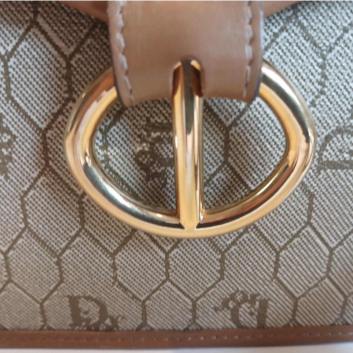 Christian Dior - Beige Honeycomb Crossbody Bag