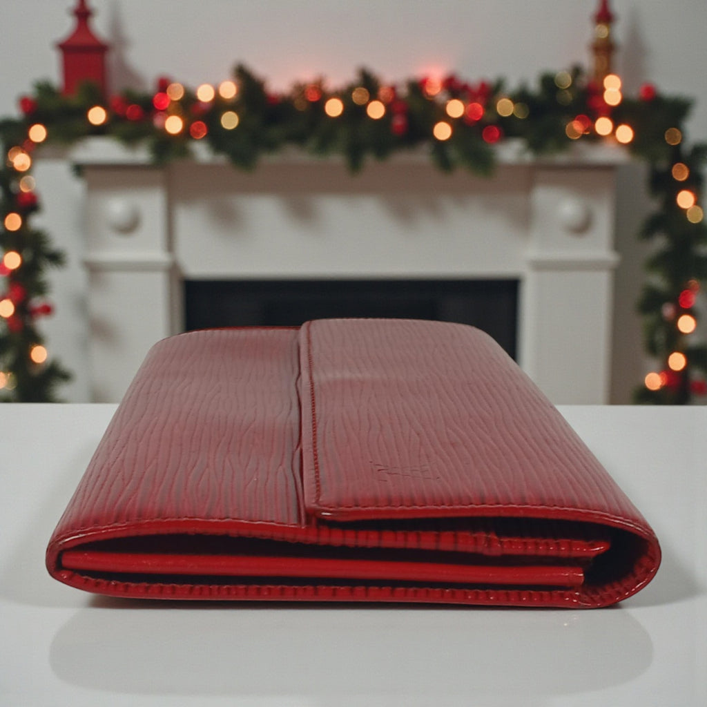 Louis Vuitton Red Epi Leather Sarah Long Wallet - Date code: CA1915