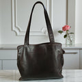 CHANEL Brown Coco Mark Lambskin Leather Tote Business Bag