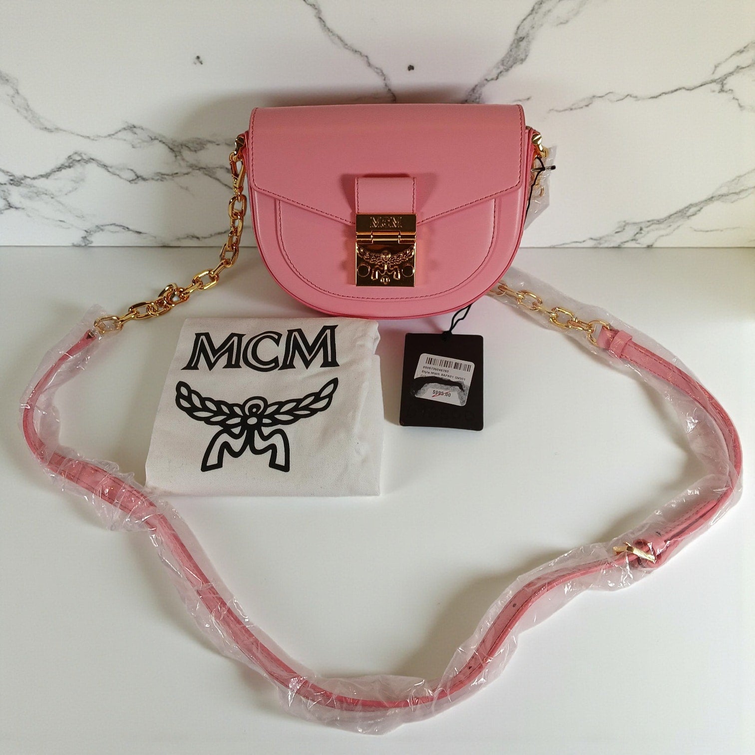 MCM Patricia Mini Pink Leather Crossbody Bag - NWT